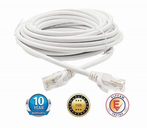 Elfcam® – Câble Ethernet Cat 6, Rond Câble Réseau LAN WAN, Cat6 26AWG, 1Gbps avec Connecteurs RJ45 Haute Qualité(Noi…