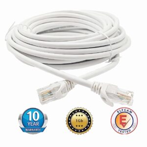 Elfcam® – Câble Ethernet Cat 6, Rond Câble Réseau LAN WAN, Cat6 26AWG, 1Gbps avec Connecteurs RJ45 Haute Qualité(Noi…