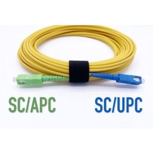 Câble à Fibre Optique SC/APC à SC/UPC OS2 Simplex Jaune (Freebox)(Ref:249)