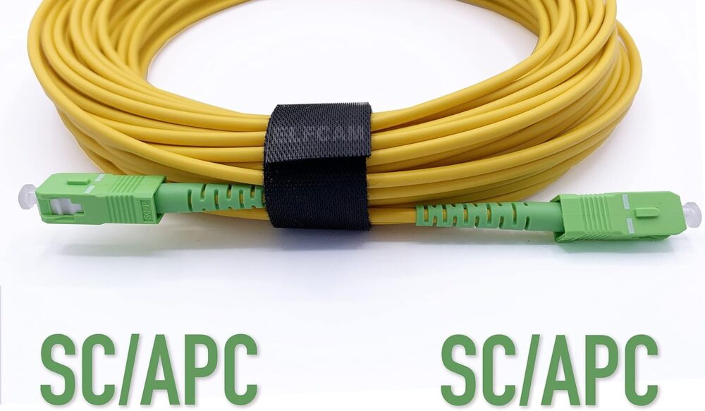 Câble à Fibre Optique SC/APC à SC/APC OS2 Simplex Jaune (Ref:11)