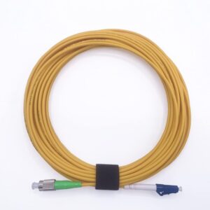 Câble à Fibre Optique FC/APC à LC/UPC Monomode Simplex 9/125μm Jarretière Optique LSZH, Jaune (Ref: 18806)