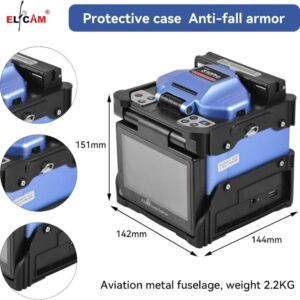 Elfcam® – Soudeuse Fibre Optique S10 Pro, Cœur à Cœur, avec 6 Moteurs et Kit Outils et Accessoires Mis à Jour, pour …
