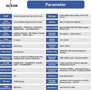 Elfcam® – Soudeuse Fibre Optique S10 Pro, Cœur à Cœur, avec 6 Moteurs et Kit Outils et Accessoires Mis à Jour, pour …