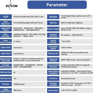 Elfcam® – Soudeuse Fibre Optique S10 Pro, Cœur à Cœur, avec 6 Moteurs et Kit Outils et Accessoires Mis à Jour, pour …