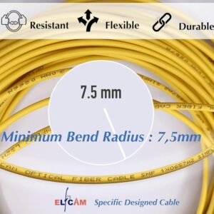 Elfcam® – Câble à Fibre Optique E2000/APC à E2000/APC Monomode Duplex 9/125μm Jarretière Optique LSZH (Ref:21258)