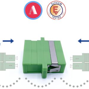 Adapteur/Connecteur pour fibres optiques (Lot de 5, SC-SC APC Monomode Duplex) (Ref:3061)