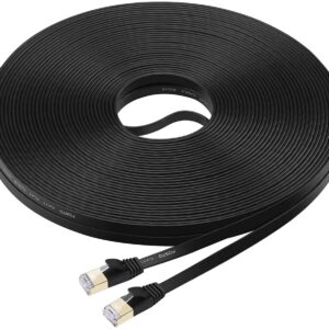 Elfcam® – Câble Ethernet Cat 8, Plat Câble Réseau LAN WAN, 30AWG, 2000Mhz 40Gbps avec Connecteurs RJ45 Haute Qualité…