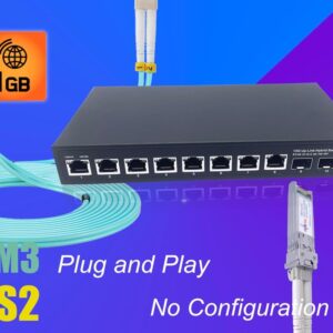 Elfcam® – 10Gb Commutateur Switch Fibre Optique Compatible avec Freebox Ultra, avec 2 Ports 10G SFP+ et 8 Ports 2,5G…