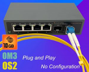 Elfcam® – 10Gb Commutateur Switch Fibre Optique Compatible avec Freebox Ultra, avec 2 Ports 10G SFP+ et 4 Ports 2,5 …