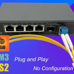 Elfcam® – 10Gb Commutateur Switch Fibre Optique Compatible avec Freebox Ultra, avec 2 Ports 10G SFP+ et 4 Ports 2,5 …