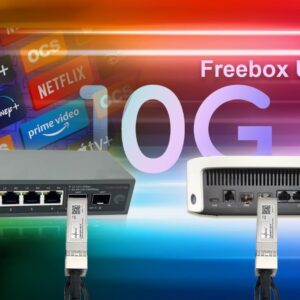 Elfcam® – 10Gb Commutateur Switch Fibre Optique Compatible avec Freebox Ultra, avec 2 Ports 10G SFP+ et 4 Ports 2,5 …