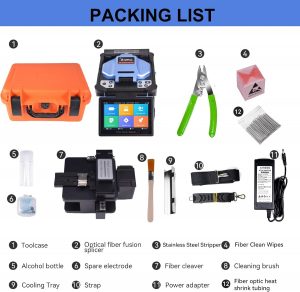 Elfcam® – Soudeuse Fibre Optique S10 Pro, Cœur à Cœur, avec 6 Moteurs et Kit Outils et Accessoires Mis à Jour, pour …