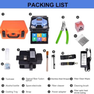 Elfcam® – Soudeuse Fibre Optique S10 Pro, Cœur à Cœur, avec 6 Moteurs et Kit Outils et Accessoires Mis à Jour, pour …