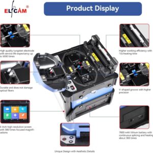 Elfcam® – Soudeuse Fibre Optique S10 Pro, Cœur à Cœur, avec 6 Moteurs et Kit Outils et Accessoires Mis à Jour, pour …