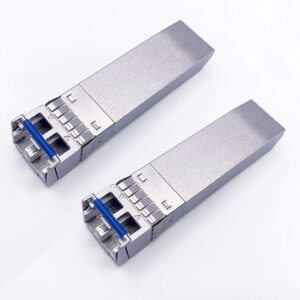 Elfcam – Lot de 2, 10Gb SFP+ Module de Transceiver à Fibre Optique, Connecteur LC/UPC Duplex Singlemdoe (OS2),10GBase-LR S…