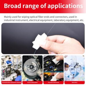 Elfcam® – Lot de 750 Papiers 40 * 40mm de Nettoyage de la Fibre Optique, pour La Décontamination de La Fibre Nue Ava…