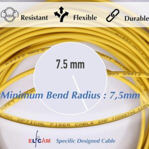 Elfcam – Câble Fibre Optique MPO/APC vers LC/UPC 12 Fibres Monomode OS2, Polarité de Type B, compatible avec Nvidia/…