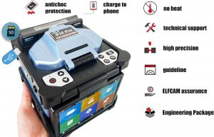 Elfcam® – Soudeuse Fibre Optique S10 Pro, Cœur à Cœur, avec 6 Moteurs et Kit Outils et Accessoires Mis à Jour, pour …