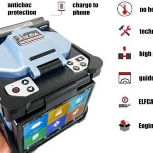Elfcam® – Soudeuse Fibre Optique S10 Pro, Cœur à Cœur, avec 6 Moteurs et Kit Outils et Accessoires Mis à Jour, pour …