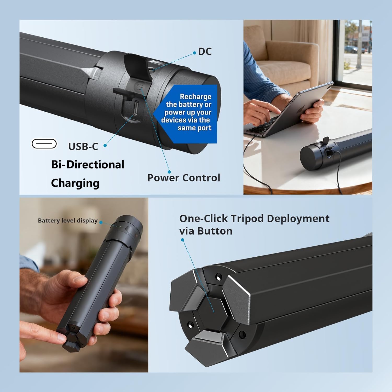 Elfcam - Kit Batterie Portable Compatible Starlink Mini 166,5Wh 45000mAh avec Panneau Solaire Pliable 40W, Sortie DC 30V, USB-C PD 65W, Alimentation Nomade pour Camping, Van, Randonnée et Urgence – Image 4