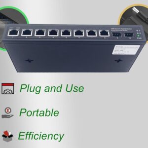 Elfcam® – 10Gb Commutateur Switch Fibre Optique Compatible avec Freebox Ultra, avec 2 Ports 10G SFP+ et 8 Ports 2,5G…