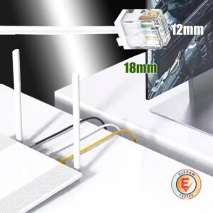 Elfcam® – Câble Ethernet Slim Cat 6, Câble Réseau LAN WAN Cat6 32AWG,Ultra Slim Blanc (Ref: 19165)