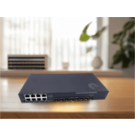 Switch Ethernet Gigabit com 8 portas SFP e 8 portas Ethernet de 10/100/1000 Mbps, Plug & Play não gerido, estrutura metálica robusta (8 portas SFP) (Ref.: 7519)