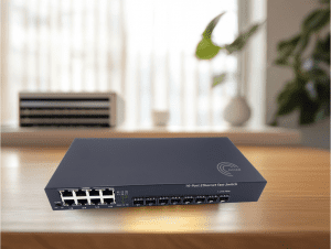 Ethernet Switch Gigabit avec 8 SFP Ports et 8 Ports Ethernet 10/100/1000Mbps, Plug & Play Non Géré, Métal Robuste (8 Po...
