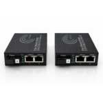 Conjunto de 2 conversores Ethernet de fibra ótica, com conversor de meio SFP incluído, até uma distância de 20 km em fibra ótica SC monomodo (2 portas RJ45 * 2 portas RJ45)