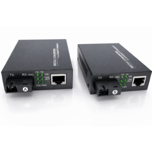 Fiber Ethernet Converter Equipped with 1.25G SFP (Mini-GBIC), 1 SC Port + 1 RJ45 Port, with Single-Mode SC Optical Fiber Ports, Up to a Distance of 20km (Lot 2) (Ref: 1222)
