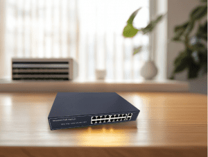 PoE Ethernet Switch avec 2 Ports Uplink Gigabit Ethernet 10/100/1000Mbps, Plug & Play Non Géré, Métal Robuste (16 Ports...