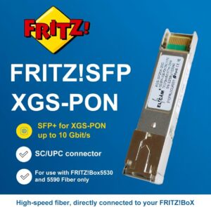 10G SFP+ Optique Module XGS-PON pour 10GbE ONU, Jusqu’à 10 Gbit/s , Compatible avec Les Fritz!Box 5530 Fiber et Frit…