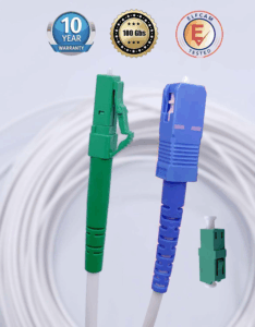 Elfcam – Câble à Fibre Optique LC/APC à SC/UPC Simplex Monomode 3,0mm Blanc, La Livraison avec Le Coupleur pour FRIT…