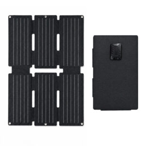 Elfcam - 30W Panneau Solaire Pliable ETFE IP65, Chargeur Solaire Portable avec Sortie DC 16,5V et Câble 1 m, Rendement Élevé, pour Batterie Externe, Camping, Randonnée et Van