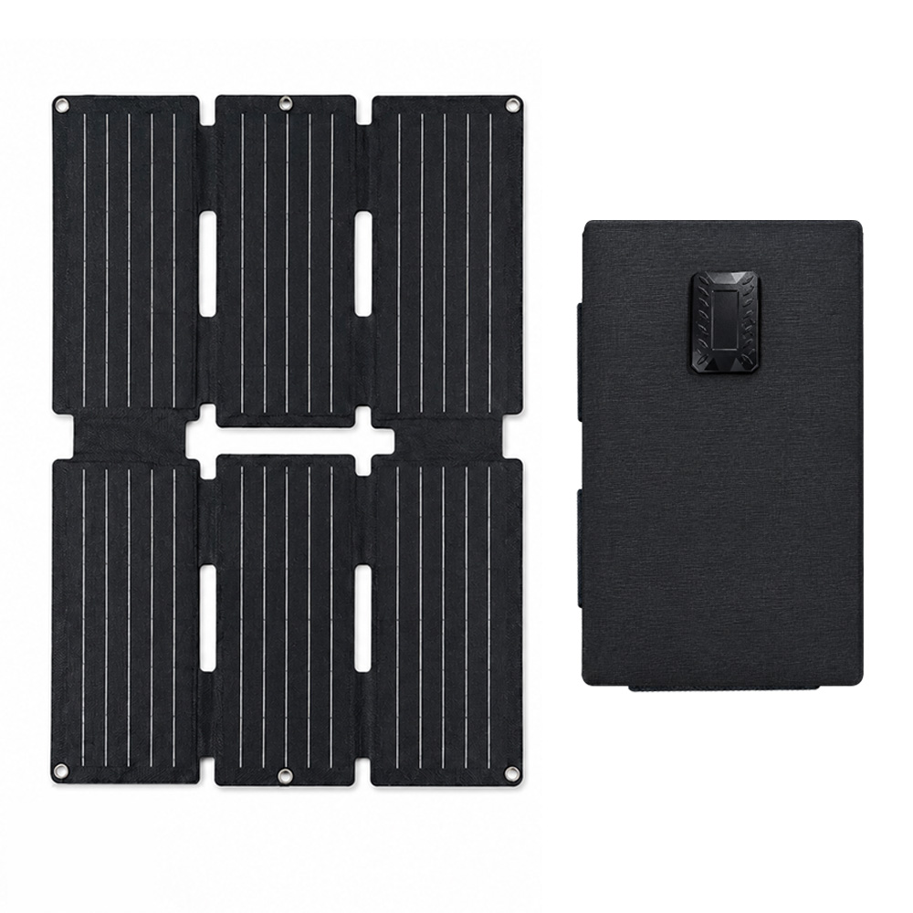 Elfcam - 30W Panneau Solaire Pliable ETFE IP65, Chargeur Solaire Portable avec Sortie DC 16,5V et Câble 1 m, Rendement Élevé, pour Batterie Externe, Camping, Randonnée et Van