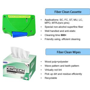 Kit d&rsquo;outils de Nettoyage Fibre pour Soudeuse FTTx, Compris Stylos Optique Fibre,Mesurer la Règle,Lingettes Nettoyan…
