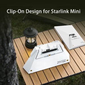 Elfcam – 127,75Wh Batterie Externe Clip-on pour Starlink Mini,Autonomie Jusqu’à 6 Heures, 2xSortie DC & USB-C, …