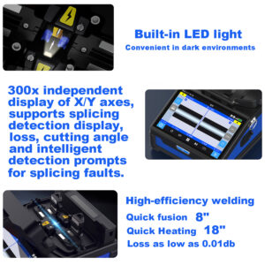 Soudeuse de fibres optiques K7 Pro – Haute précision ≤0,02 dB, écran tactile 5&Prime;, 6 moteurs, batterie 7800 mAh (240 c…