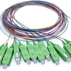 Pigtail à Fibre Optique à Code Couleur 12 Fibres SC/APC Monomode sans Gaine (Ref:3272)