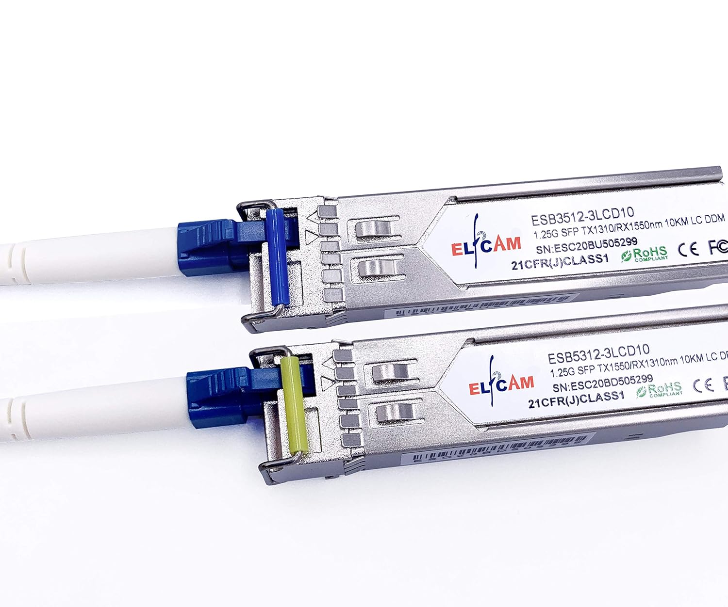 Lote de 2 MÓDULOS SFP 1.25G, MODO ÚNICO LC, Tx1310nm RX 1550nm+Tx1550nm RX1310nm(Ref:2591) - Imagen 7