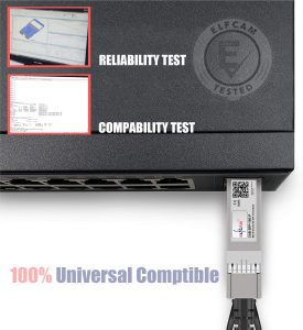 Elfcam® – Câble Fibre Optique 100Gbit/s OM3 QSFP28 à QSFP28 AOC Câble (Ref: 24965)