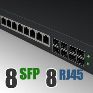 Ethernet Switch Gigabit avec 8 SFP Ports et 8 Ports Ethernet 10/100/1000Mbps, Plug & Play Non Géré, Métal Robuste (8 P…