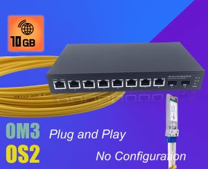 10Gb Commutateur Switch Fibre Optique Compatible avec Freebox Ultra et Orange Livebox 6, avec 2 Ports 10G SFP+ et 8 Ports …