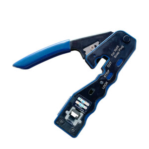 Outil de Sertissage RJ45 Professionnel 3 en 1 – Coupe, Dénude & Sertit – Pince Crimpante Pass-Through pour Connecteur…