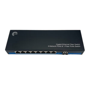 Switch Ethernet 9 ports Gigabit 1 SFP et 8 RJ45, 20 Gbps de bande passante, fibre jusqu’à 120 km, chipset Marvell, boîtier…