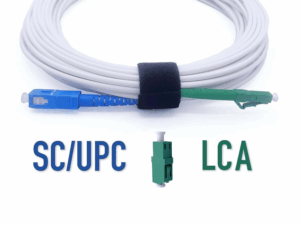 Elfcam – Câble à Fibre Optique LC/APC à SC/UPC Simplex Monomode 3,0mm Blanc, La Livraison avec Le Coupleur pour FRIT…
