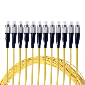 Elfcam – Fibre Optique Pigtail 12Fibres Monomode Simplex FC/UPC 9/125um OS2, Jaune