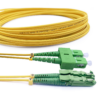 Elfcam – Cable de fibra óptica E2000/APC a SC/APC, dúplex monomodo, cable de conexión óptico 9/125 μm OS2 2,0 mm G652D LSZH, amarillo