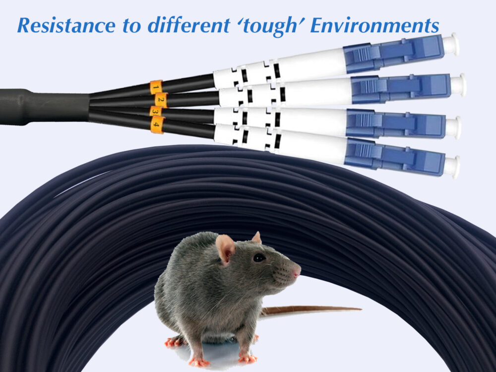 Elfcam® – Câble Fibre 4 Fibres avec Connecteurs 4x Simplex LC/UPC vers 4x Simplex LC/UPC, Fibre Optique Monomode 9/1…