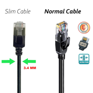 Elfcam® – Câble Ethernet Cat 8 Slim, Câble Réseau LAN WAN, Cat 8 SFTP 32AWG, 2000Mhz 40Gbps avec Connecteurs RJ45 Ha…